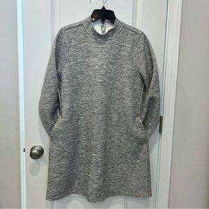 Maeve Anthropologie Long Sleeve Dress Neoprene Gray Raw Edge with Zipper size M